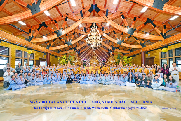 NGÀY BỐ TÁT VÀ AN CƯ TẬP TRUNG CHƯ TĂNG, NI MIỀN BẮC CALIFORNIA TẠI TU VIỆN KIM SƠN, WATSONVILLE 07.6.2025