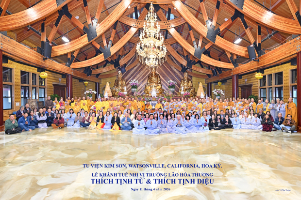 TU VIỆN KIM SƠN, HOA KỲ TỔ CHỨC LỄ KHÁNH TUẾ NHỊ VỊ TRƯỞNG LÃO HÒA THƯỢNG THÍCH TỊNH TỪ VÀ THÍCH TỊNH DIỆU